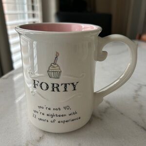 Forty Celebration Mug with Pink Interior